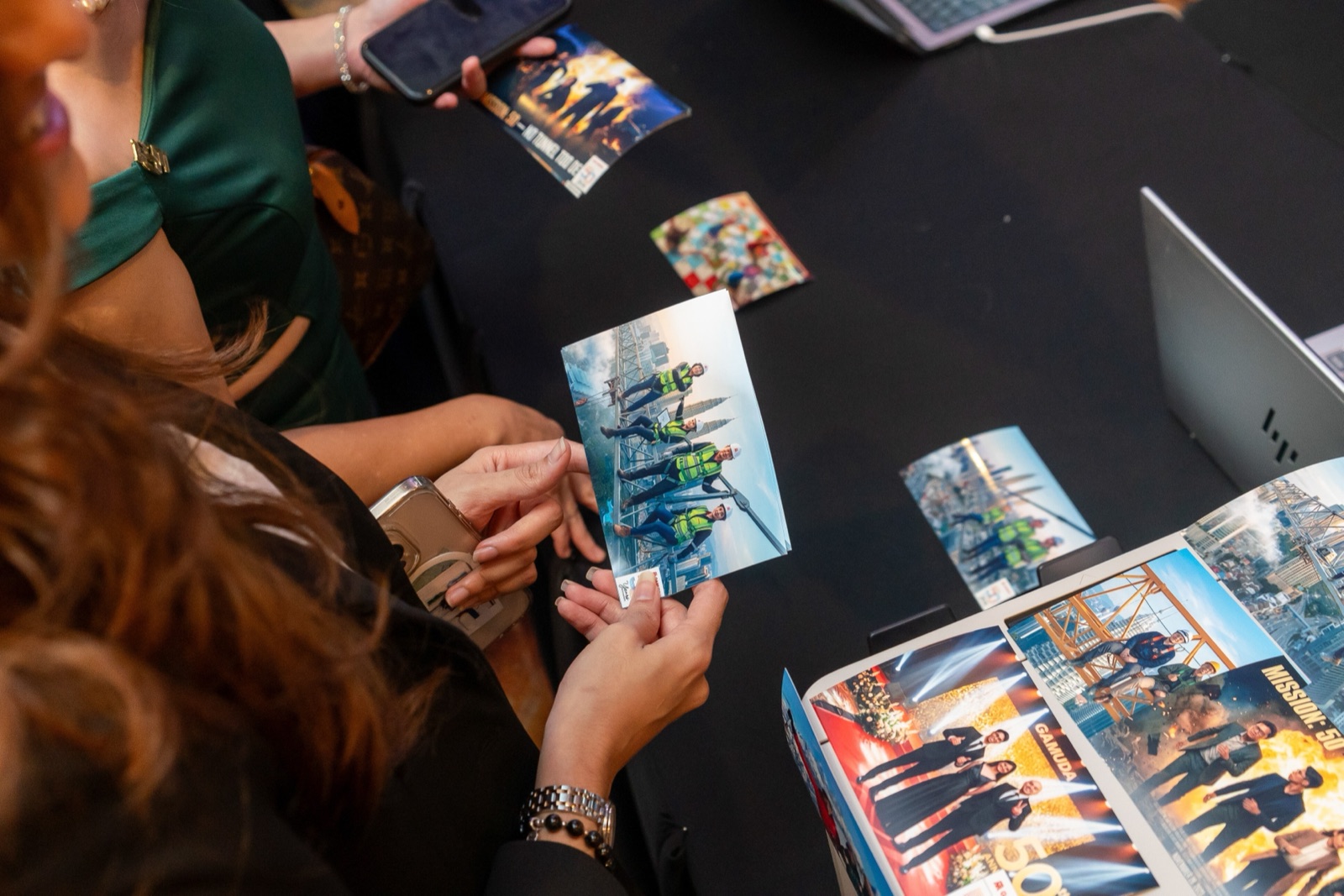 Guests exploring Auragram-generated event photos